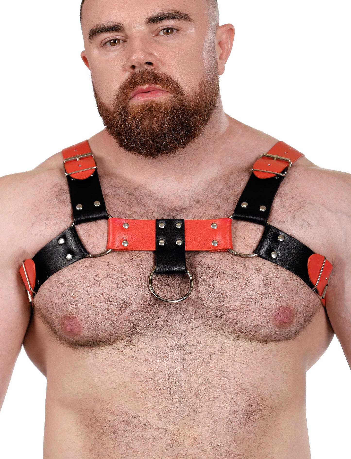 Vegan Leather Red and Black Harness