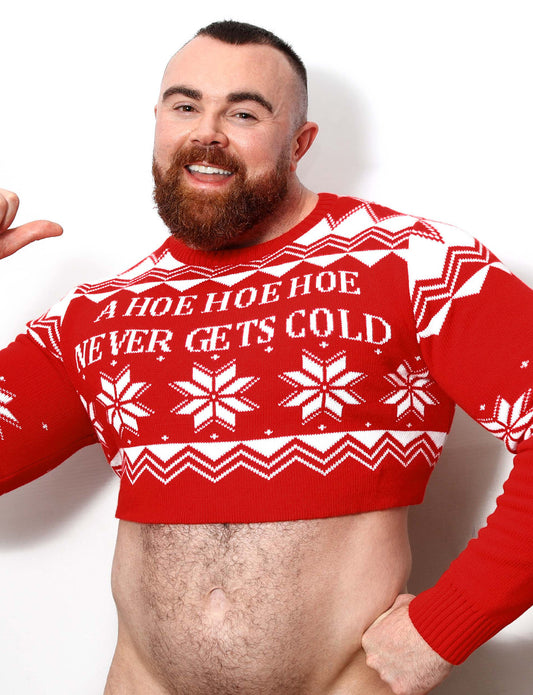 'A hoe hoe hoe never gets cold' Christmas Crop Top