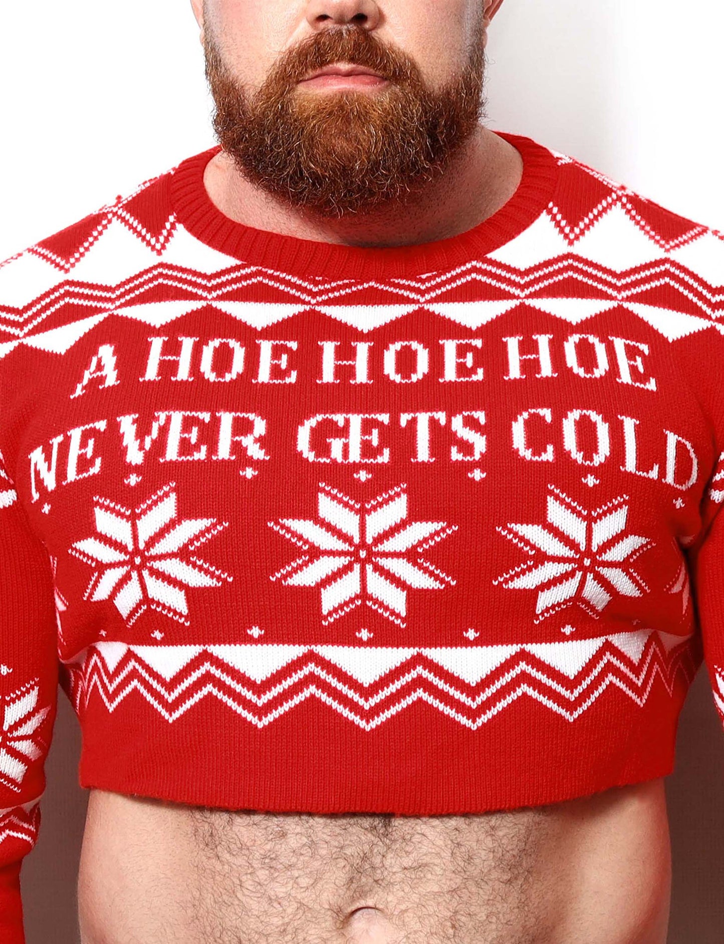 'A hoe hoe hoe never gets cold' Christmas Crop Top