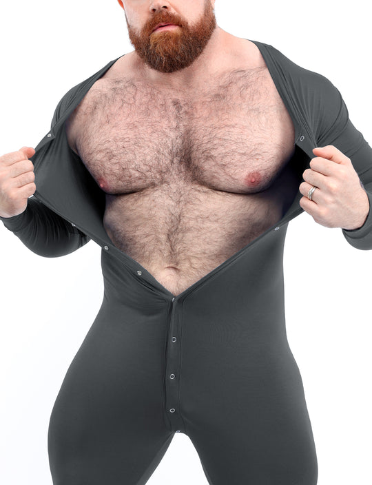 Easy Access Onesie - Grey