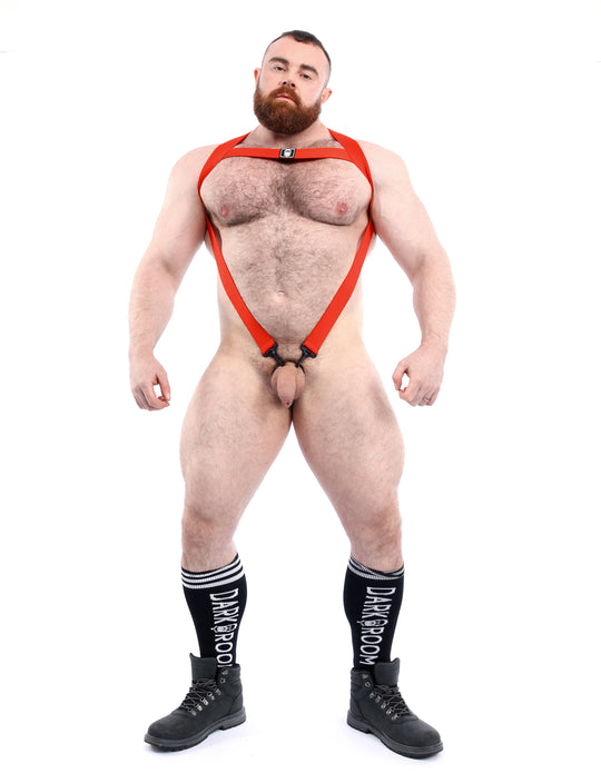 Stamina Cock-Strap Suit Look - Red