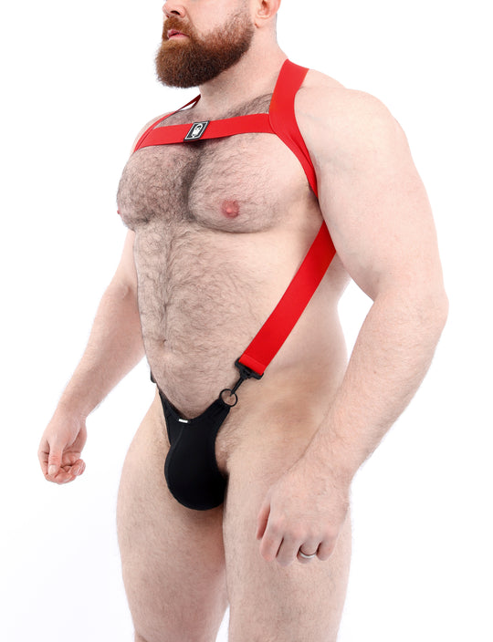 Stamina Thong Suit - Red/Black