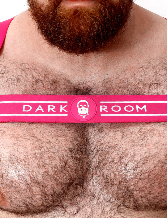 Treble Elastic Chest Harness - Fuchsia